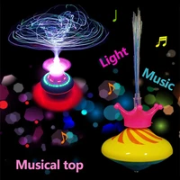 1pc fun ufo light toy flash crown fiber electric flash music gyro childrens toy gifts music gyro funny kids toy