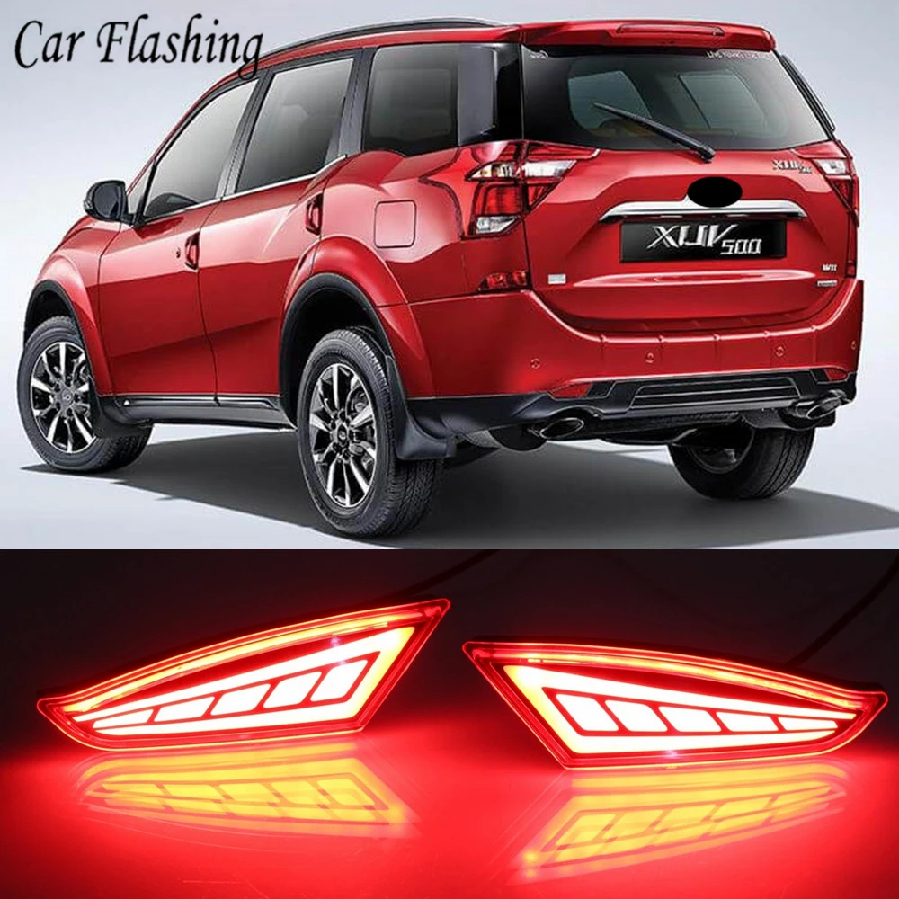 2 шт. светодиодный светильник-отражатель для Mahindra XUV500 2018 2019 задний бампер лампа