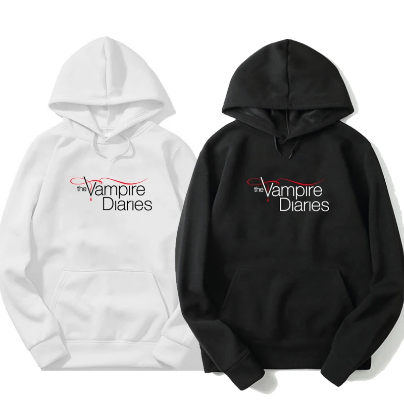 Худи с изображением дневников вампира женские/мужские пуловеры длинным рукавом