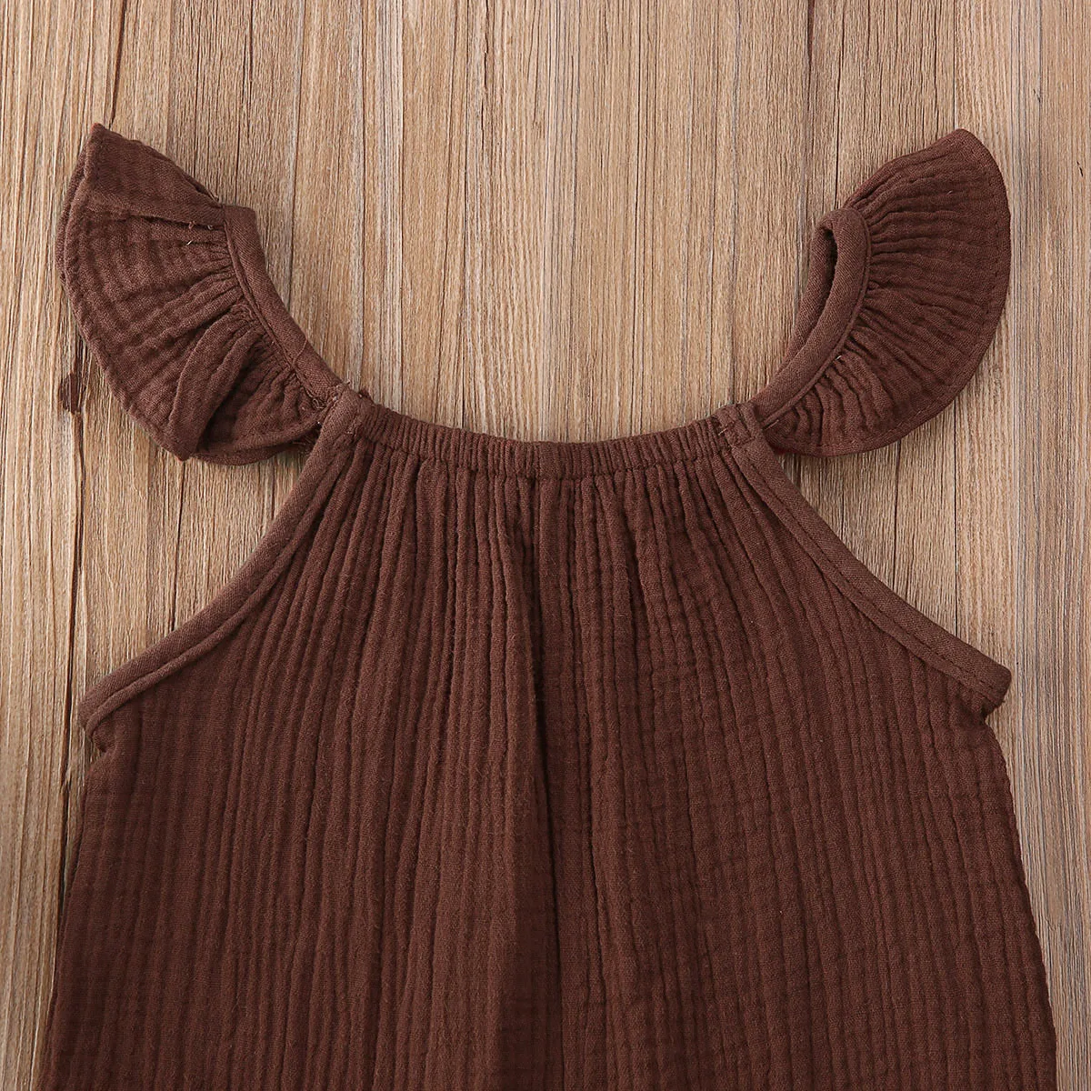 Комбинезон из хлопка и льна для новорожденных девочек Модный летний детский