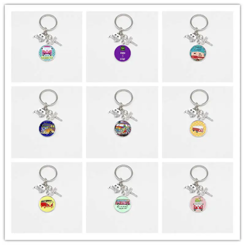 Счастливый кемпинг милый фургон мой дорога знак брелок стекло кабокитайский