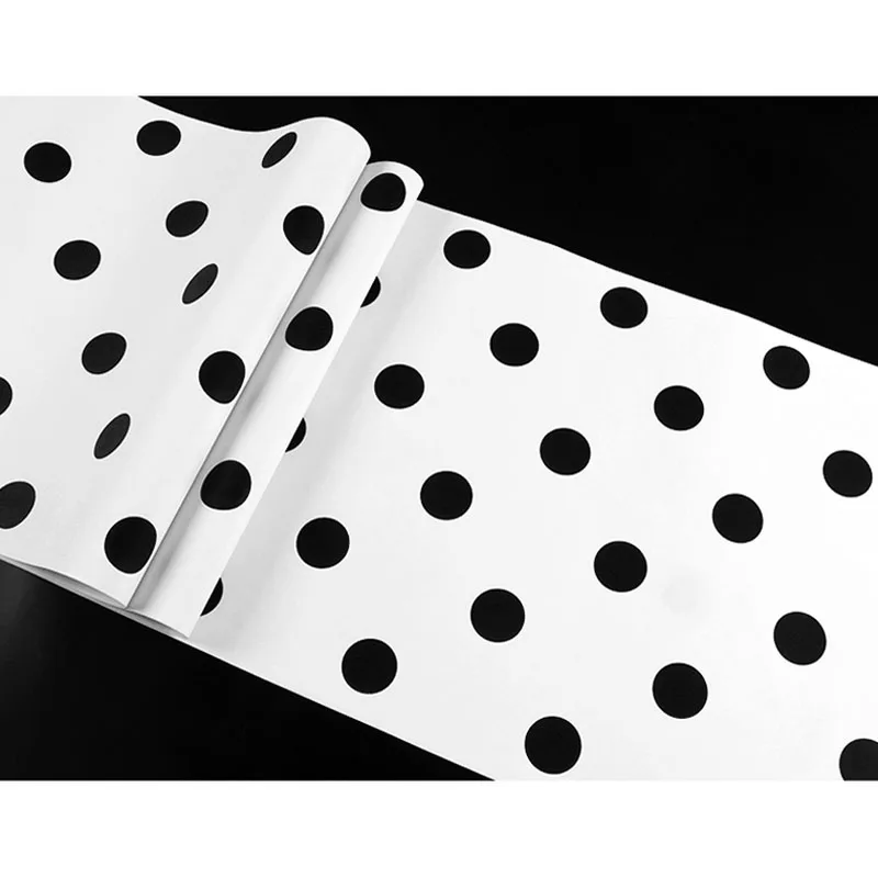 Современные Простые черные обои в горошек 3d водонепроницаемые моющиеся из ПВХ