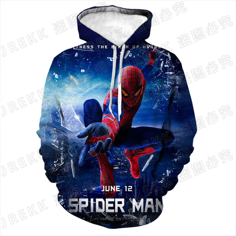 Spiderman 3D Print Hoodies Men Women Children Spider-Man Fashion Sweatshirts Boy Girl Kids Cool Pullover Streetwear Tops | Мужская