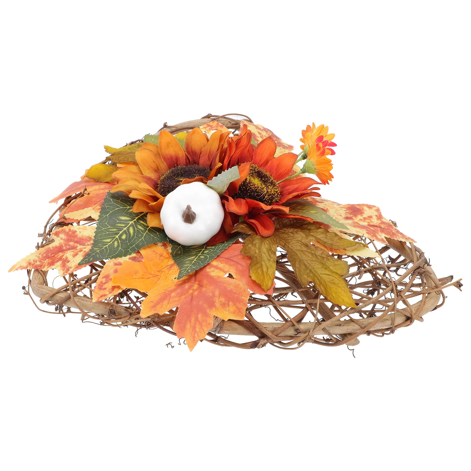 

1Pc Thanksgiving Day Simulated Plant Wreath Autumn Style Wreath Scene Ornament