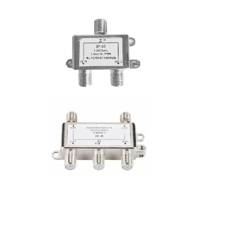 

5-2400MHz 4 Way HD Digital Coax Cable Splitter 4 Channel Satellite/Antenna TV Signal Distributor Receiver for SATV/CATV X6HB