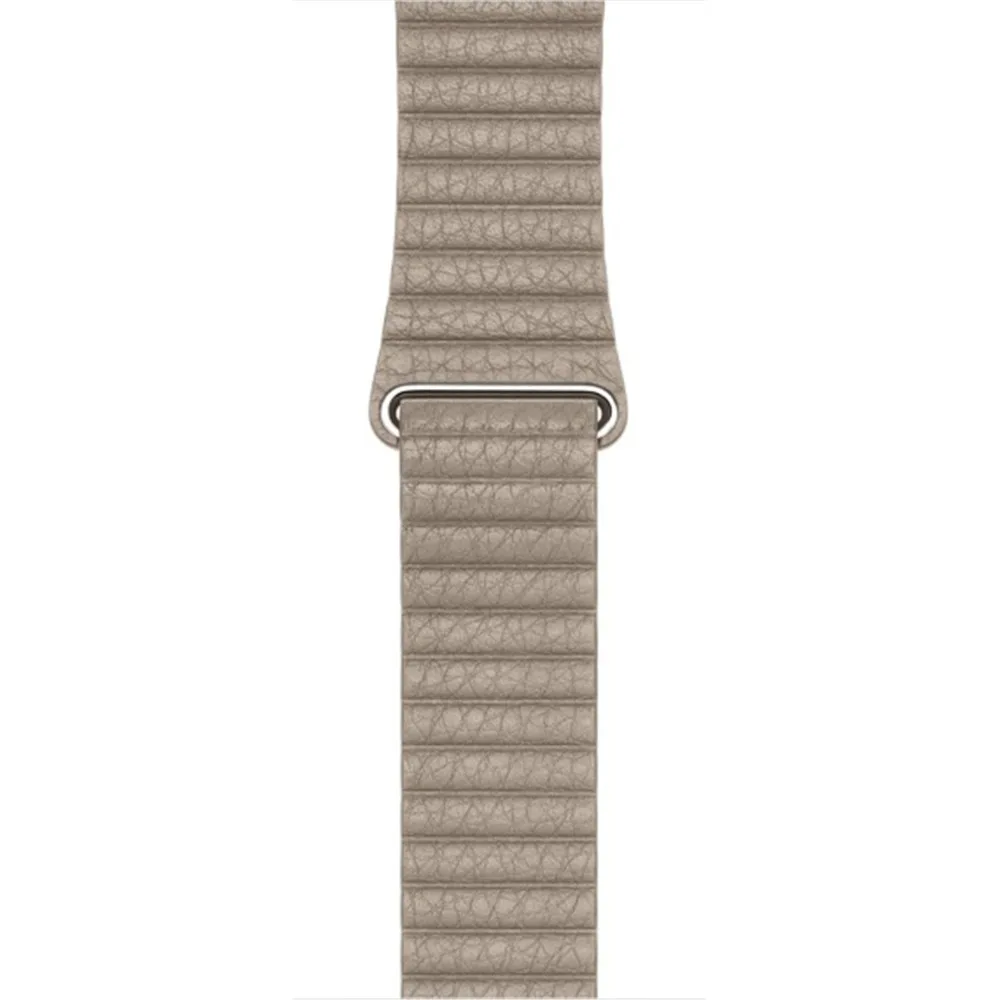 Megnetic кожаный ремешок для часов Apple Watch 4 2 3 44 мм 42 мм 38 мм ремешок из натуральной кожи Петля Браслет Петля черный для iwatch