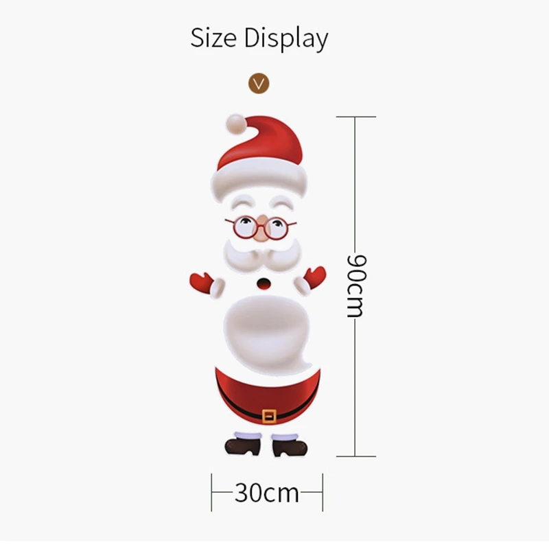 

Christmas Cartoon Refrigerator Sticker PVC Self-Adhesive Wall Sticker for Christmas, Funny Decoration