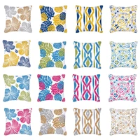 simple abstract printed flower cushion cover lumbar throw pillows for home sofa car decorative pillowslip pillow case 45x45cm