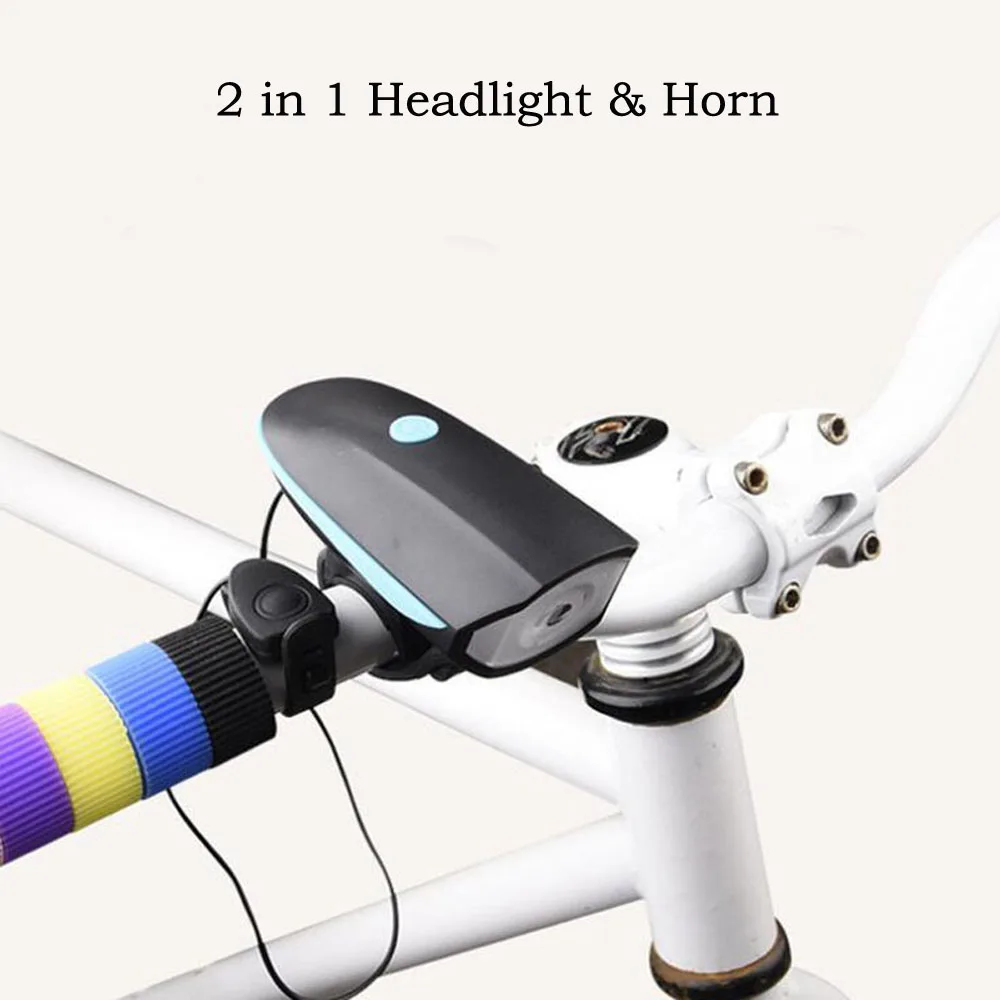 Bicycle Bell USB Charging Flashlight Waterproof Bike Horn Light Headlight Cycling Multifunction Electric 120db | Спорт и развлечения
