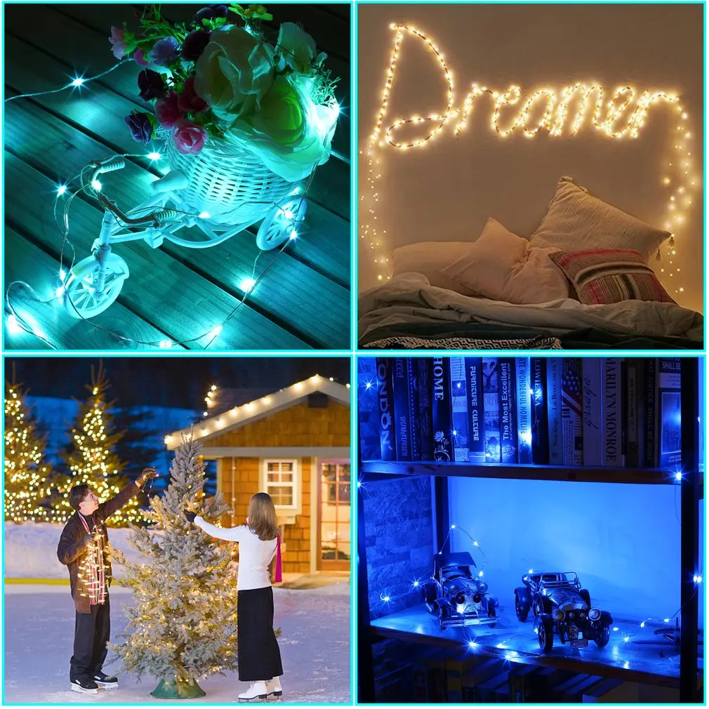 Waterproof 3m 30LEDs RGB LED String Lights Battery Powered With Remote Indoor Decor Outdoor Garden Stroller Christmas Tree | Лампы и