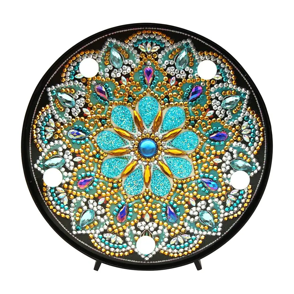 Shirliben New Comming LED Diamond Lamp Hot sale Mandala Pattern Special Shaped Painting Mosaic Rhinestone ZXD060 | Дом и сад