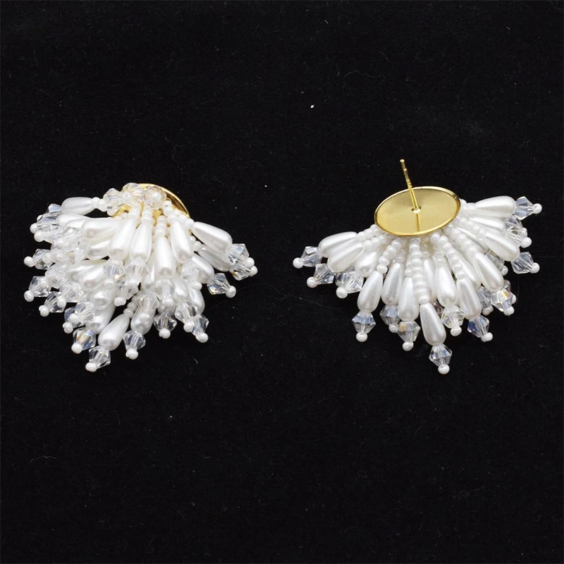 

Vintage Flower Drop Earrings For Women Beautiful Full Pearl Pendant Earrings Fashion Wedding Party Jewelry