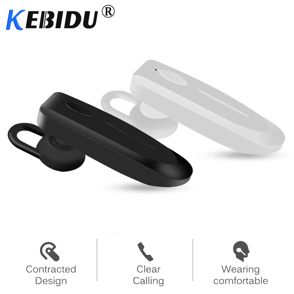 Kebidu Мини Bluetooth наушники стерео бас гарнитура громкой связи для ушного вкладыша