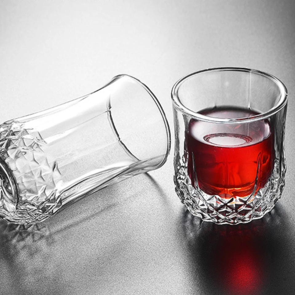 Термостойкая стеклянная чашка с двойными стенками для виски пива кофейная