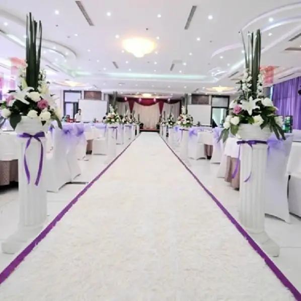 

New Arrival 2m Wide X 10 m/roll White Plush Wedding Carpet Aisle Runner For Holiday Party Decorations Supplies
