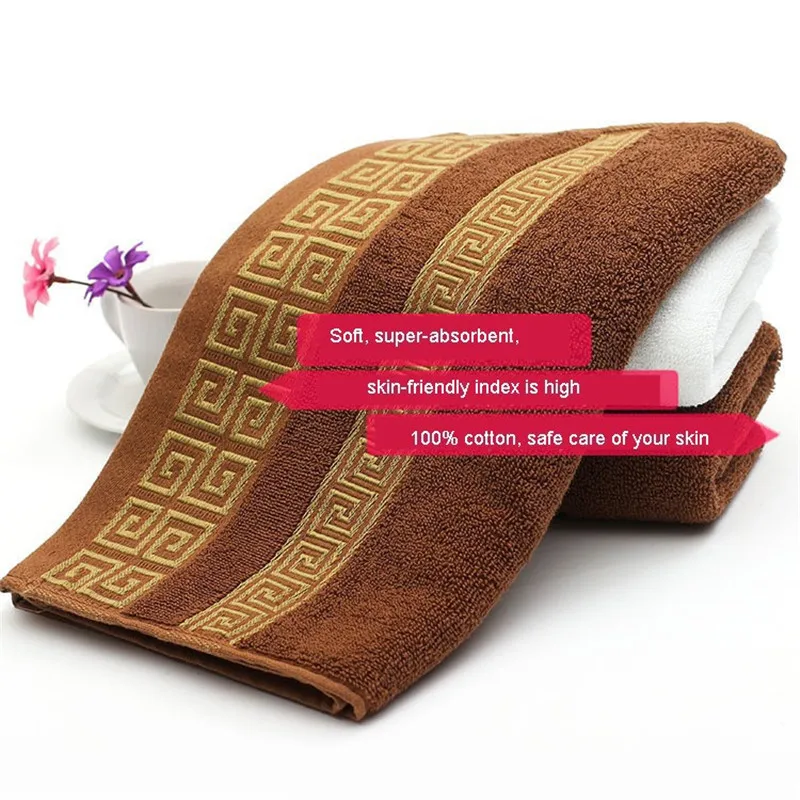 

34x74cm 100% Cotton Absorbent Solid Color Soft Comfortable Top Grade Men Women Family Bathroom Hand Towel