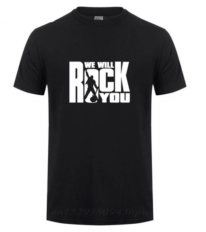 2020 Summer Queen We Will Rock You T Shirt Men Cool Printed Rock Band T-shirt Short Sleeve Cotton Rock Roll Tops