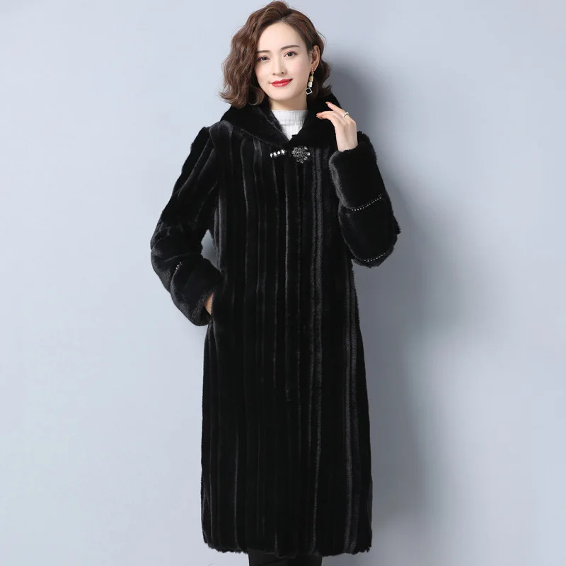 Women real mink coats female mink fur coat genuine long fur coat ladies winter clothes oversize 6xl 5xl 7xl natura fur coats