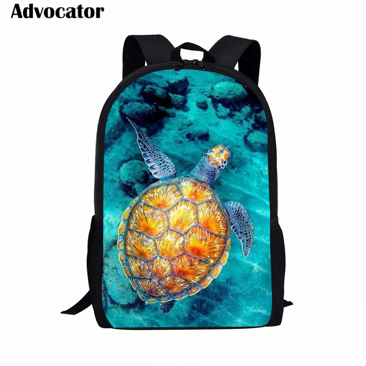 Рюкзак с принтом морской черепахи для подростков, большой вместимости