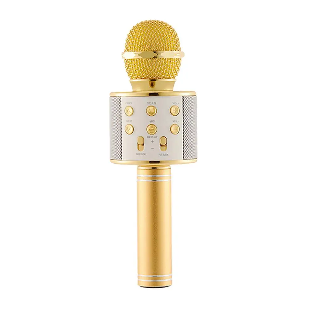 Детский K Song микрофон Классическая Музыкальная Игрушка музыкальный инструмент микрофон K песня сокровище подарки для детей - Цвет: yellow