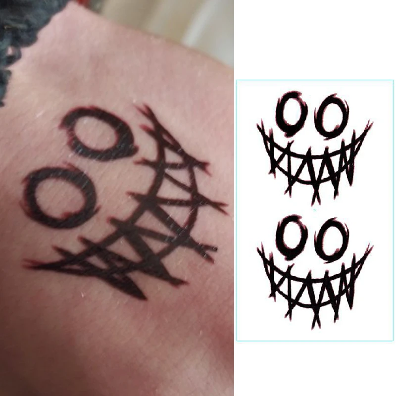 

Waterproof Black Temporary Tattoo Stickers Long Men Women Rose Clown Body Art Water Transfer Tattoos Arm Waist Finger Tatoo