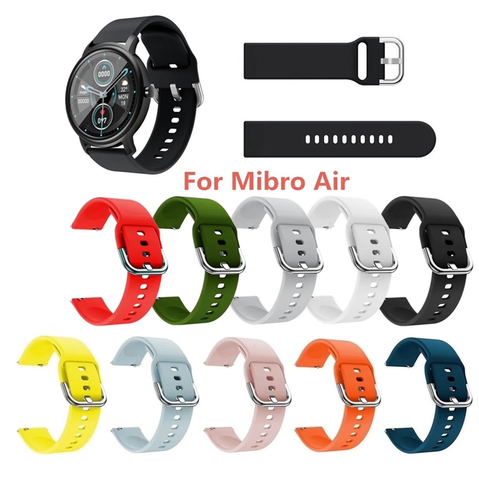 Ремешок силиконовый для Xiaomi Mibro Air Band спортивный сменный модный браслет наручных