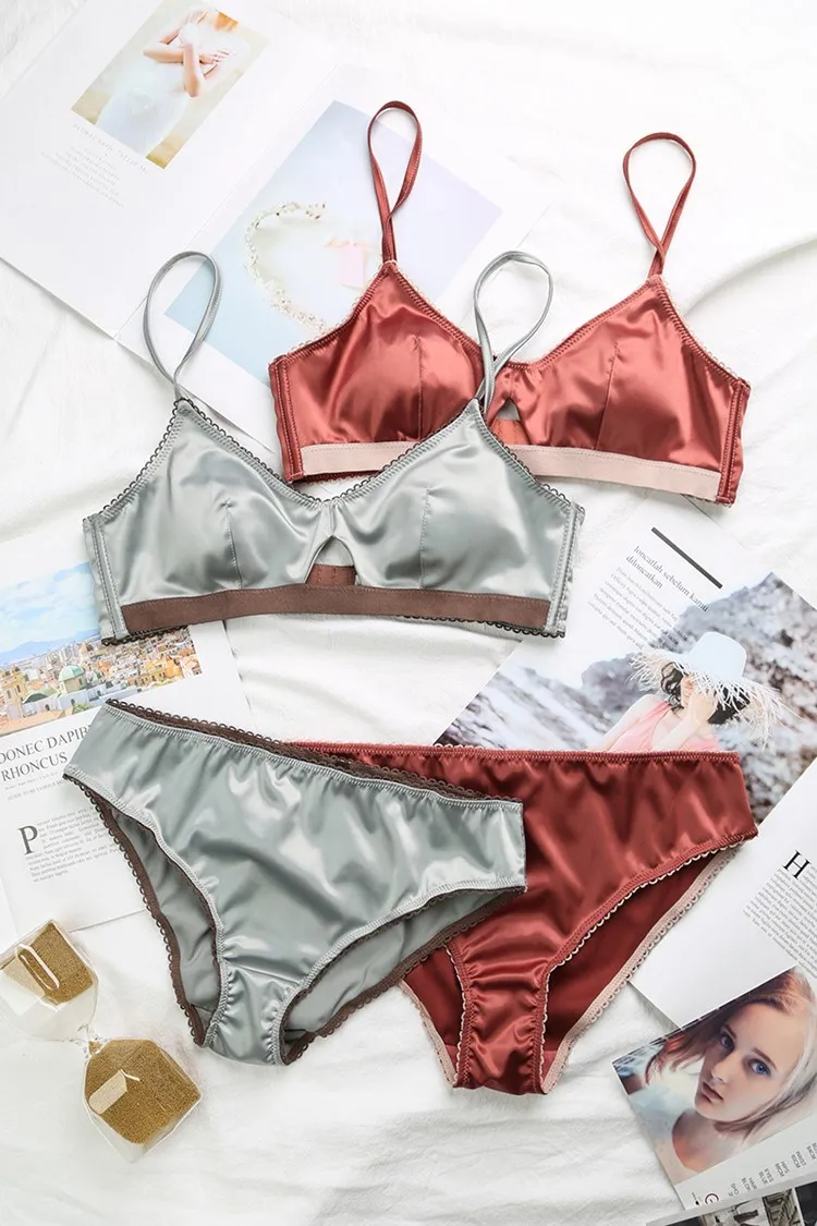 Новинка женское нижнее белье без косточек атласный бюстгальтер тонкий