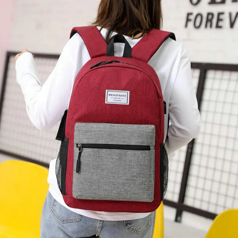 Мужской рюкзак корейский модный дорожный Женский Простой повседневный школьный