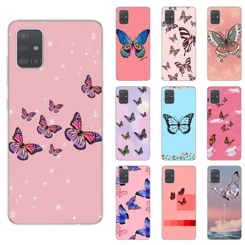 

Pretty butterfly Style Phone Case For Samsung S4 S5 S6 S7 Edge S8 S9 S10 Plus S20 Note20 Ultra A71 A21S Cover Fundas Coque