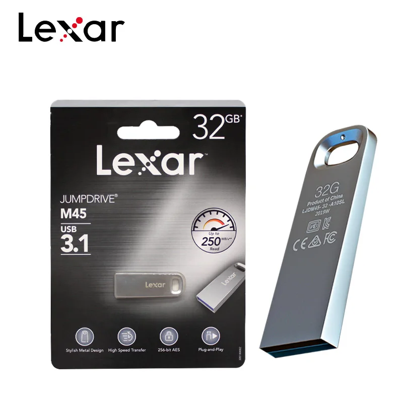 USB флеш накопитель Lexar Jumpdrive M45 в металлическом корпусе 3 1 ГБ 64 32 ГБ|USB