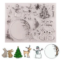 silicone clear stamps cutting dies for scrapbooking stensicls deer tree diy paper album cards making transparent rubber stamp