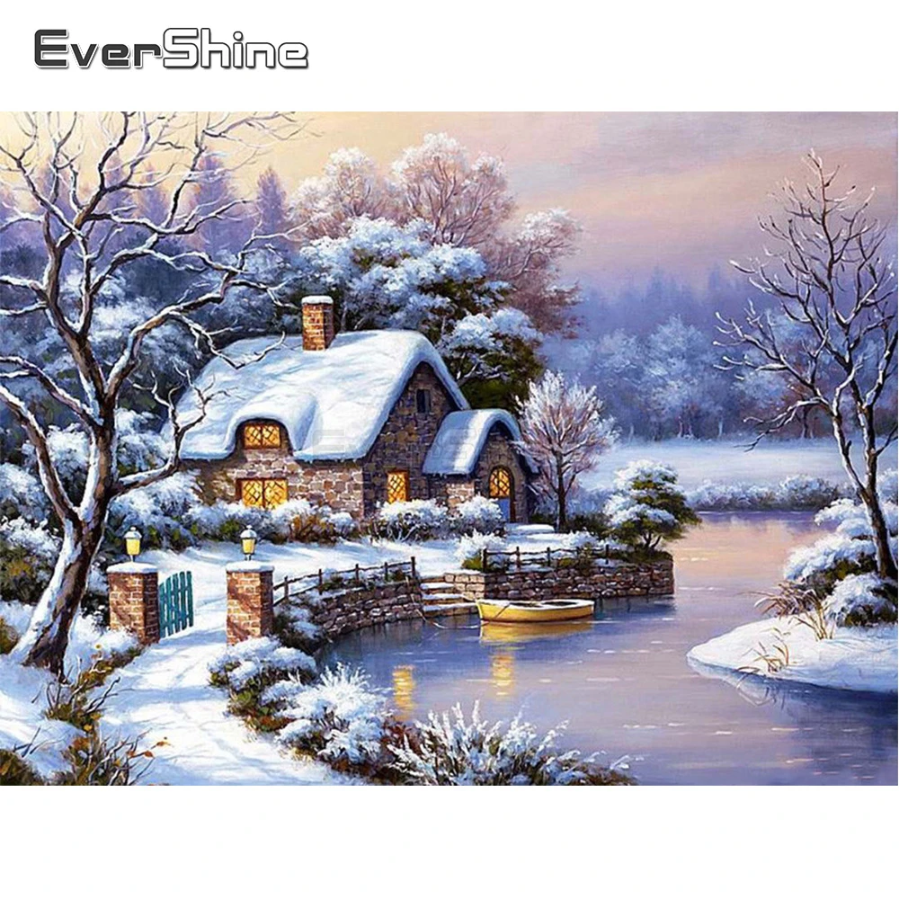 EverShine 5D алмазная живопись сделай сам Новое поступление снежный пейзаж вышивка