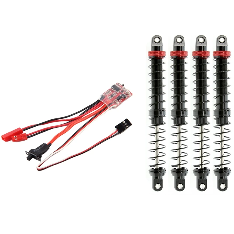 

RC ESC 20A Brushed Motor Speed Controller with 4Pcs Shock Absorber Oil Adjustable Damper for 1/10 RC Car Axial SCX10