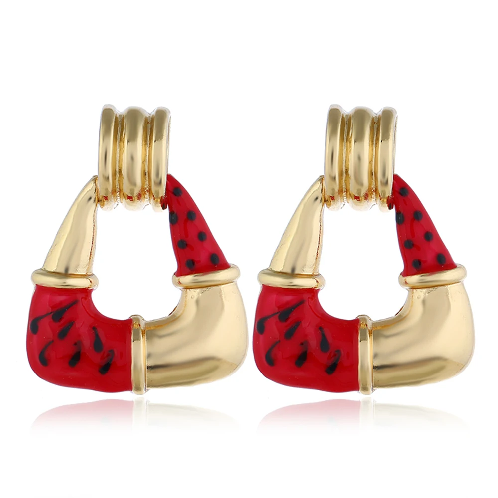 European and American fashion simple temperament earrings explosion models personality leopard pattern drop oil women | Украшения и