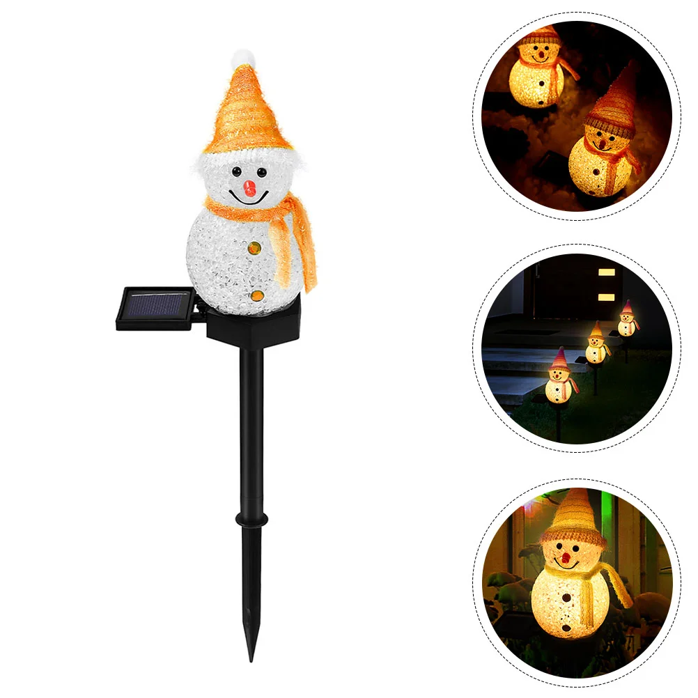 

Садовый светильник на солнечной батарее в форме снеговика