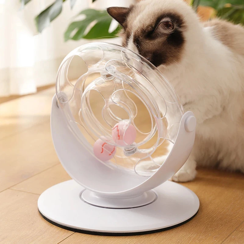 

Pet Cat Toy Funny Cat Stick Rotating Space Cup Turntable Kitten Relieves Boredom Kitten Funny Cats Kitty Toy Supplies