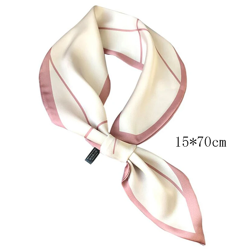 

2021 Luxury Brand Silk Scarf Small Women Shawls And Wraps Fashion Print Office Small Hair Neck Hijabs Foulard Hijab Scarves