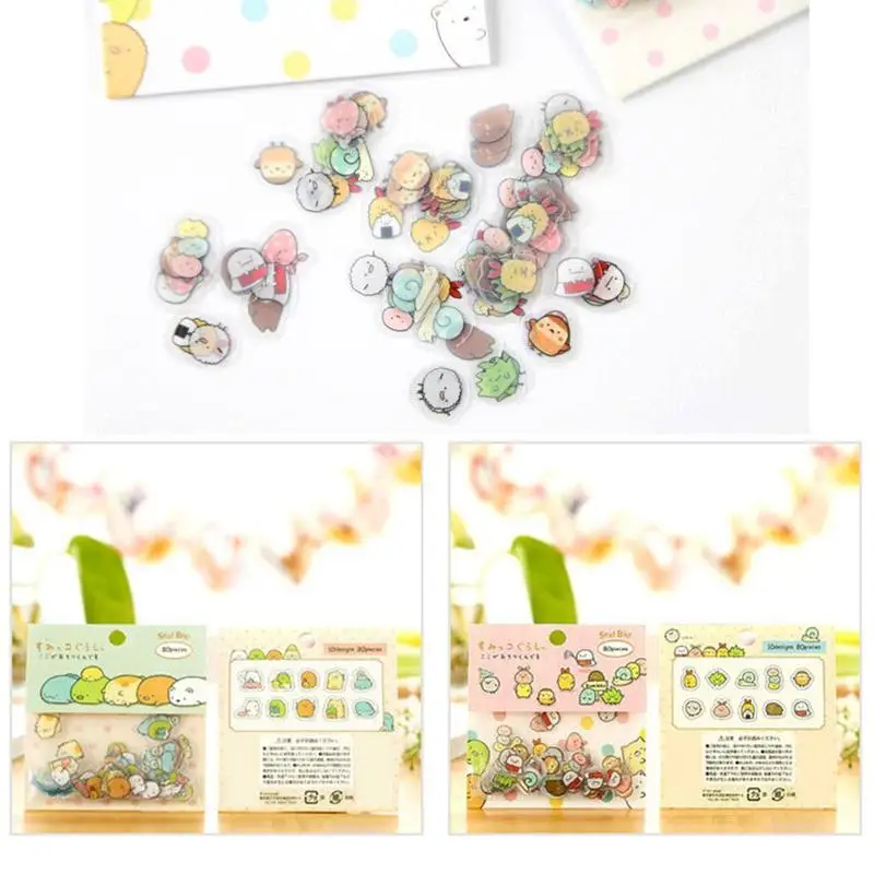

Korean Cute Lovely Sticker Notebook DIY Decoration Diary Album For kids sticker Scrapbooking Sticky Stickers Stationery K0P4