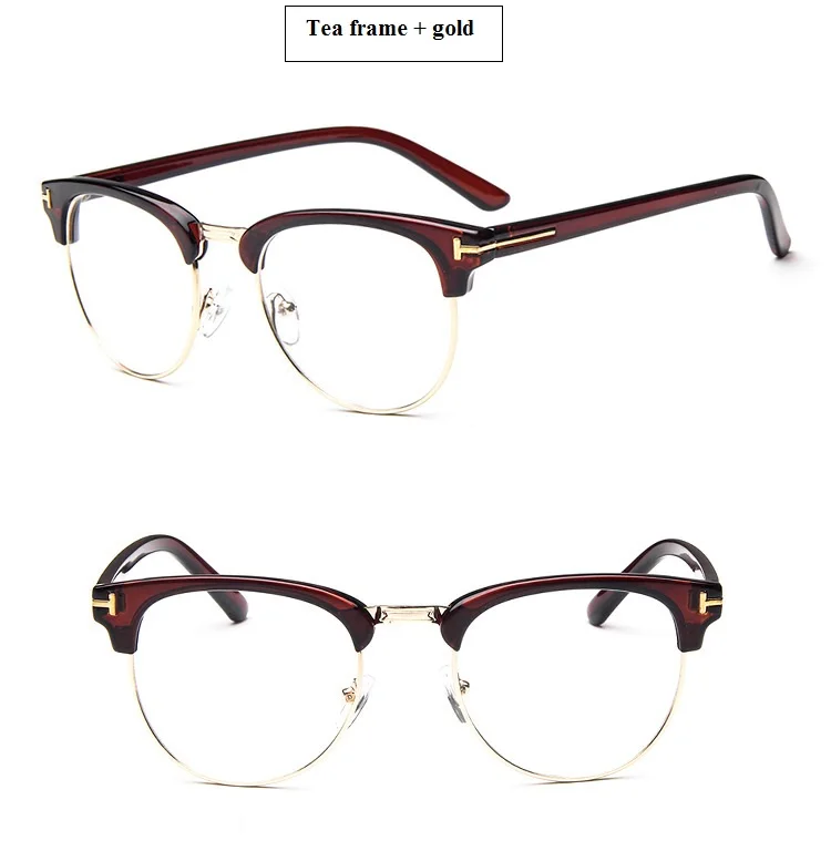 

Prescription Half Metal Women Glasses Frame Men Eyeglasses Frame Vintage Square Clear Glasses Myopia Optical Spectacle