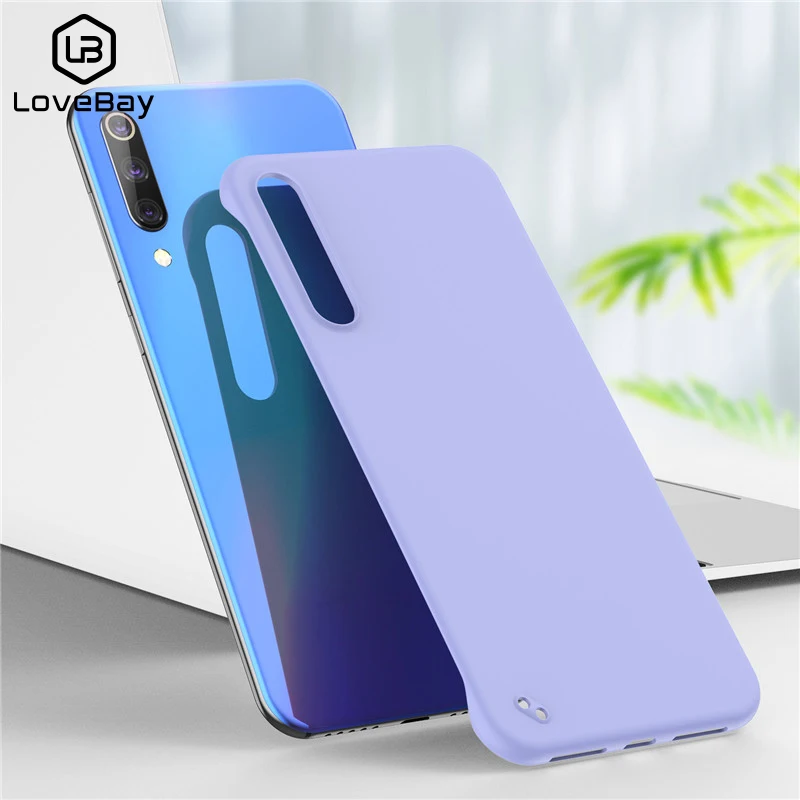 Lovebay тонкий скраб Жесткий PC Бескаркасный чехол для телефона для Xiaomi Mi9 Mi9 SE карамельный цвет матовый чехол для Redmi K20 задний Чехол без полей