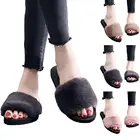 Зимние тапочки с открытым носком амортизирующие противоскользящие мягкие высокоэластичные слайды карамельных цветов для повседневной носки Женская обувь