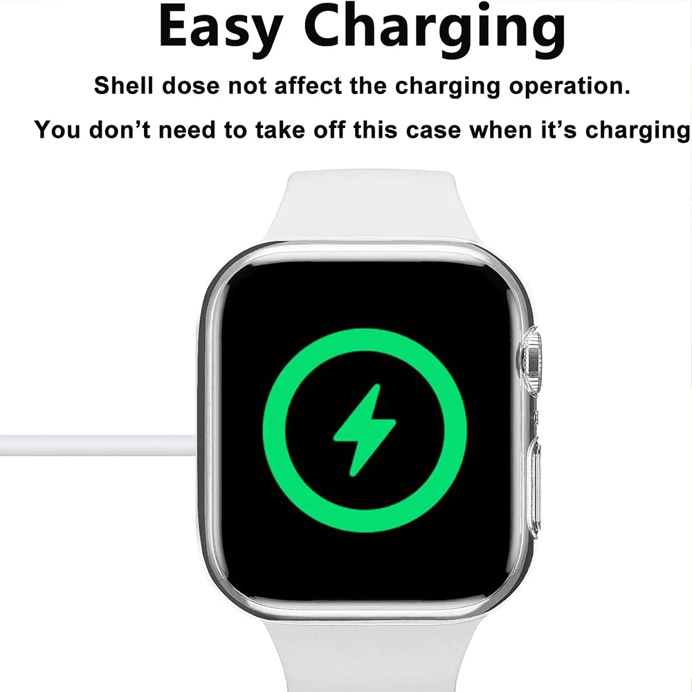 Чехол + Защитная пленка для Apple Watch серии 7 41 мм 45 с защитной рамкой экрана бампер