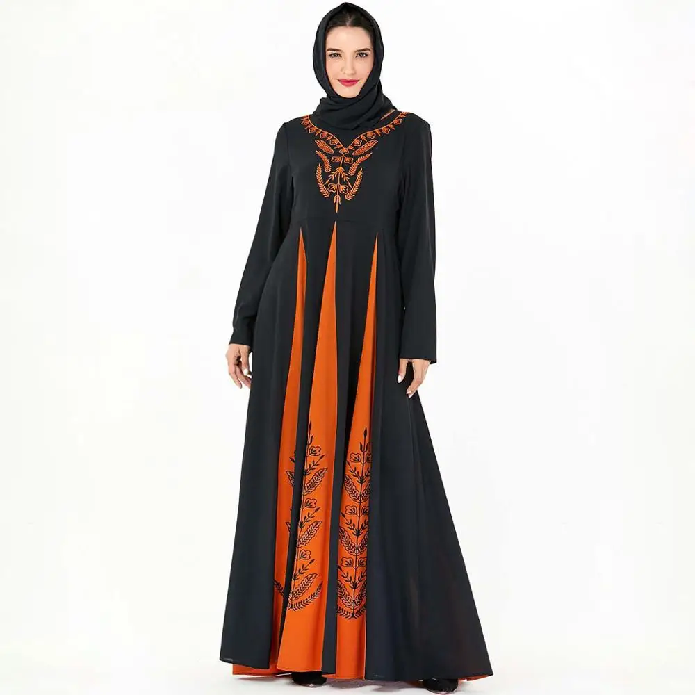 Платье макси с длинными рукавами и цветными блоками размера плюс вечернее платье