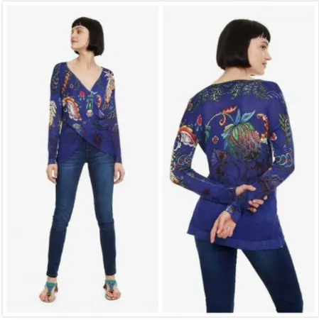 16 Impresso blusas bordadas de Graus, Espanha xs-xl - Цвет: 16