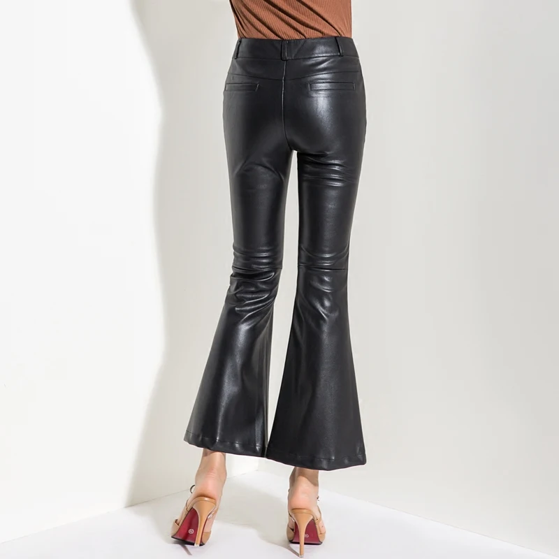 Весна-Осень 2020 новые штаны из искусственной кожи с девятью точками