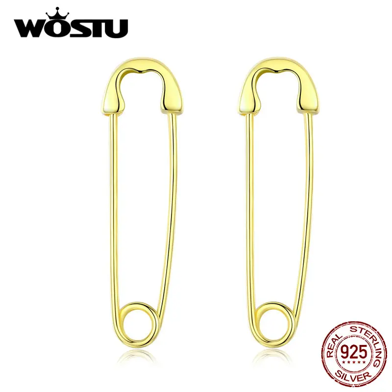 Женские серьги гвоздики WOSTU в стиле панк минималистическом из настоящего серебра