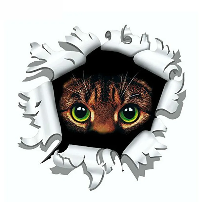 

Cat In The Bullet Hole Car Sticker Vinyl Auto Accessories Car Window Car Styling Decal PVC 13x13cm Cover Scratches Waterproof