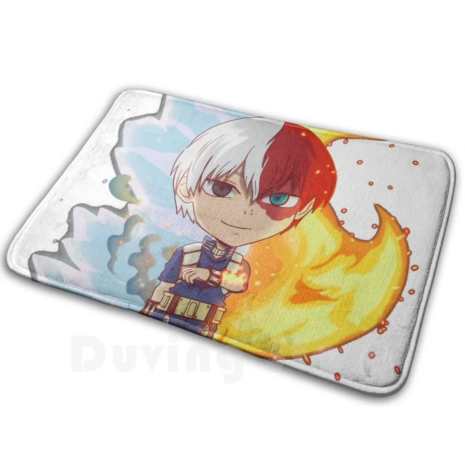 Чибироки пин! Коврик коврик подушка Мягкий Нескользящий Bnha Hero Todoroki Shouto Ice Fire Chibi Cute