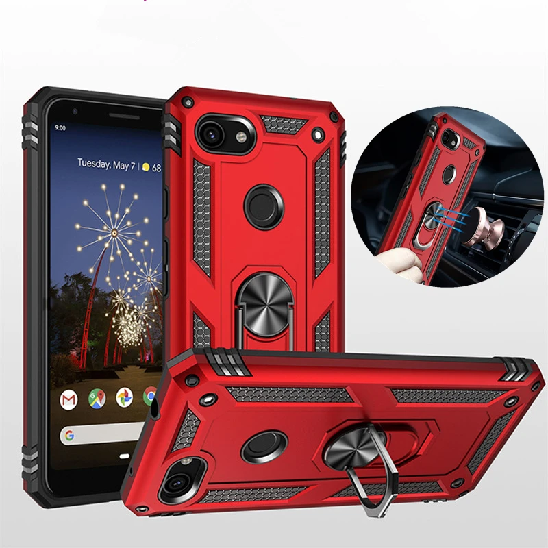 Роскошный чехол с магнитным кольцом для Google Pixel 4 4XL Прочный противоударный