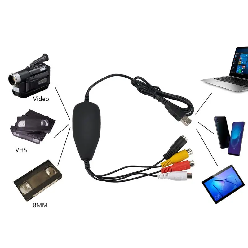 Адаптер Ezcap170 USB 2 0 для видеозахвата V8 Hi8 DVD VHS видеорегистратор конвертер|Карты